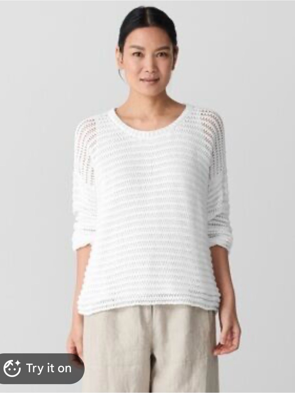 Eileen Fisher Open Stitch Organic Cotton Sweater